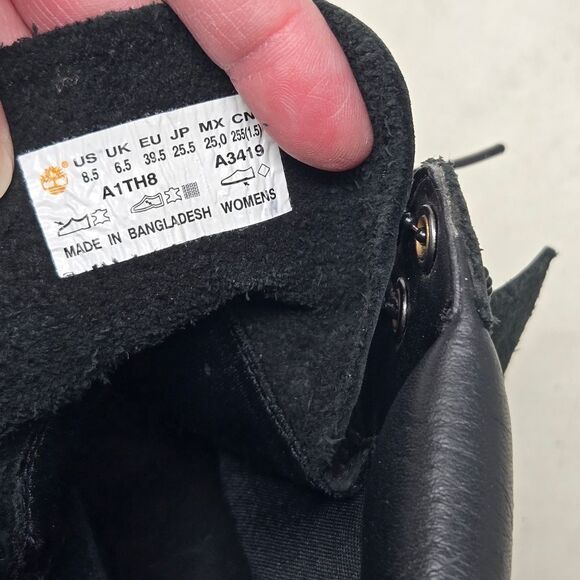 TIMBERLAND Jayne Women's Black Nubuck Leather 6" Boots Size 8.5 - Picture 2 of 8